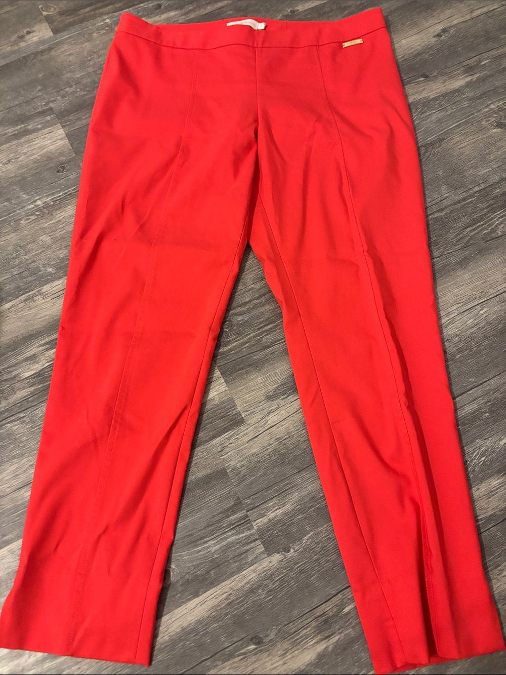 Tory Burch Bright Red Straight-Leg Ponte Pants